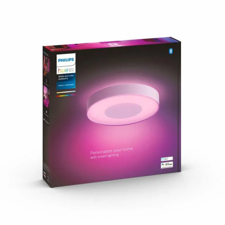 Plafonnier Philips Hue Infuse LED Blanc, 1 lumière, Changeur de couleurs