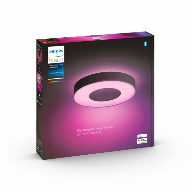 Plafonnier Philips Hue Infuse LED Noir, 1 lumière, Changeur de couleurs