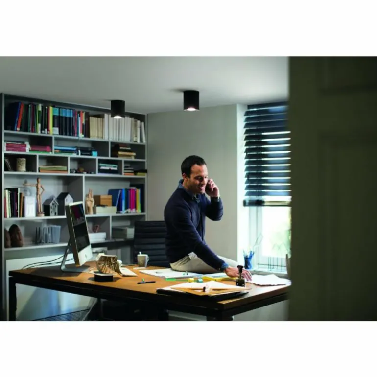 Plafonnier Philips Hue Pillar LED Noir, 1 lumière