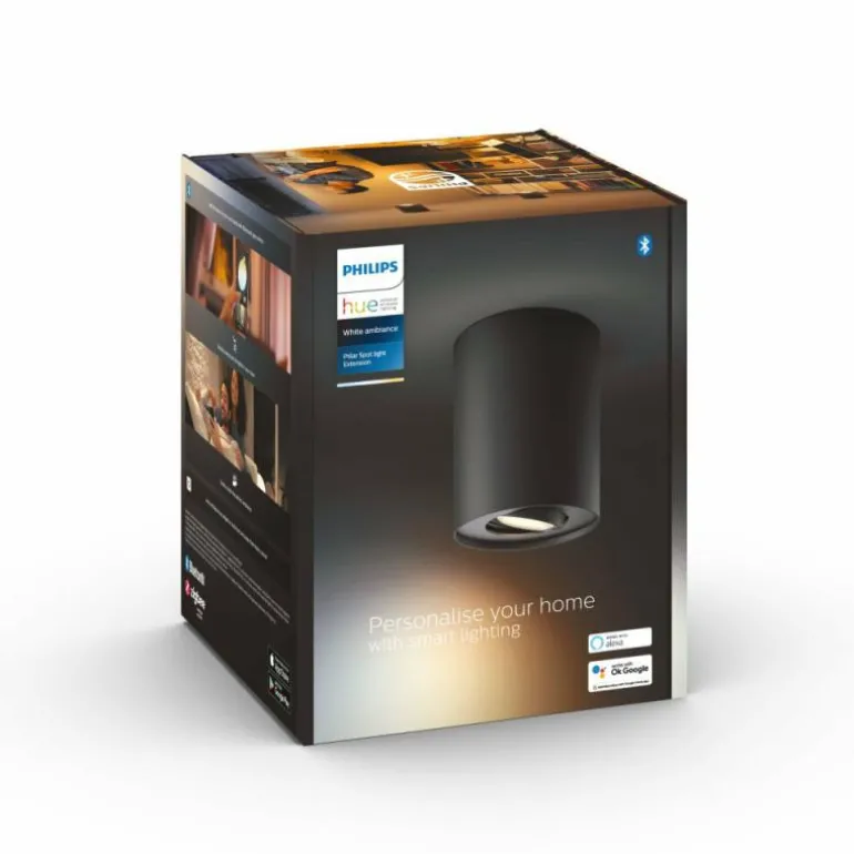 Plafonnier Philips Hue Pillar LED Noir, 1 lumière