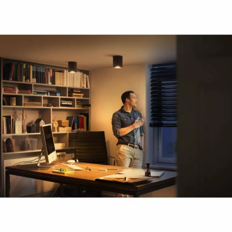 Plafonnier Philips Hue Pillar LED Noir, 1 lumière, Télécommandes