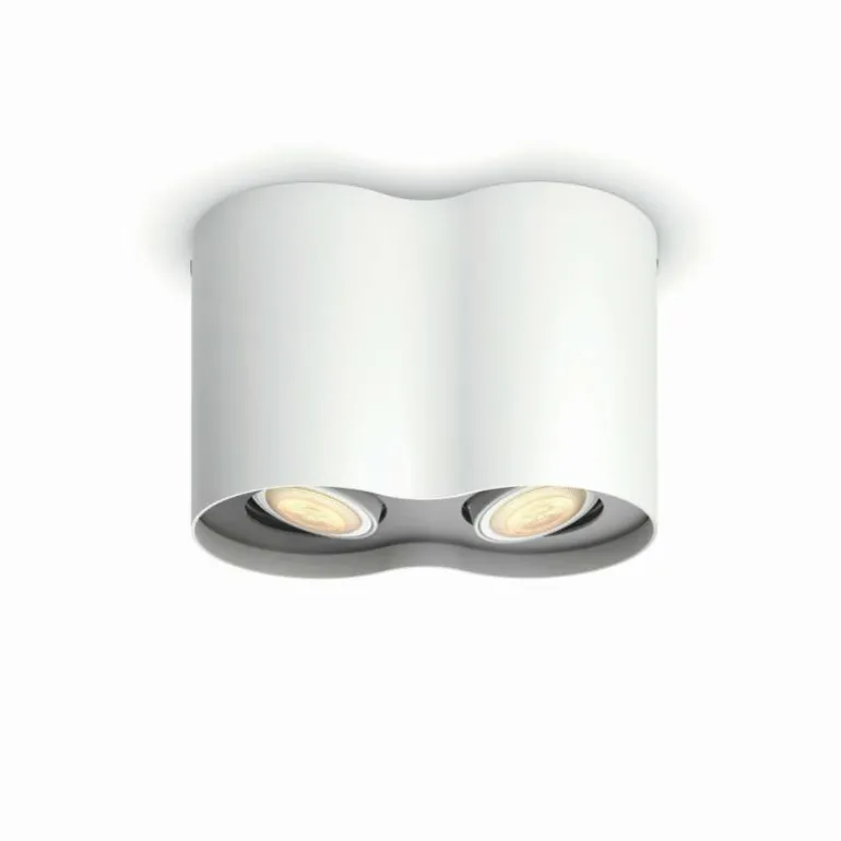 Plafonnier Philips Hue Pillar LED Blanc, 2 lumières, Télécommandes
