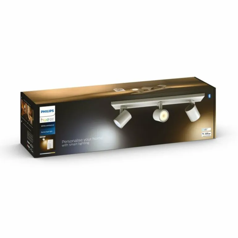 Plafonnier Philips Hue Runner LED Blanc, 3 lumières, Télécommandes