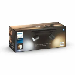 Plafonnier Philips Hue Runner LED Noir, 2 lumières, Télécommandes