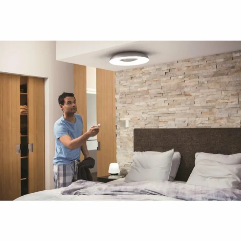 Plafonnier Philips Hue Still LED Aluminium, 1 lumière, Télécommandes