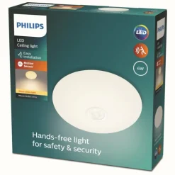Plafonnier Philips Mauve LED Blanc, 1 lumière, Détecteur de mouvement