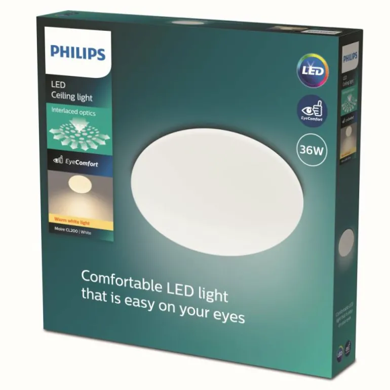 Plafonnier Philips Moire LED Blanc, 1 lumière