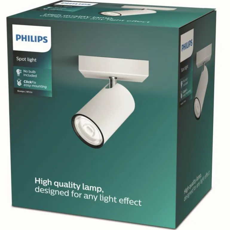 Plafonnier Philips myLiving Kosipo Blanc, 1 lumière
