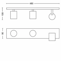 Plafonnier Philips myLiving Runner Noir, 3 lumières
