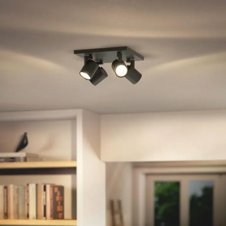 Plafonnier Philips myLiving Runner Noir, 4 lumières