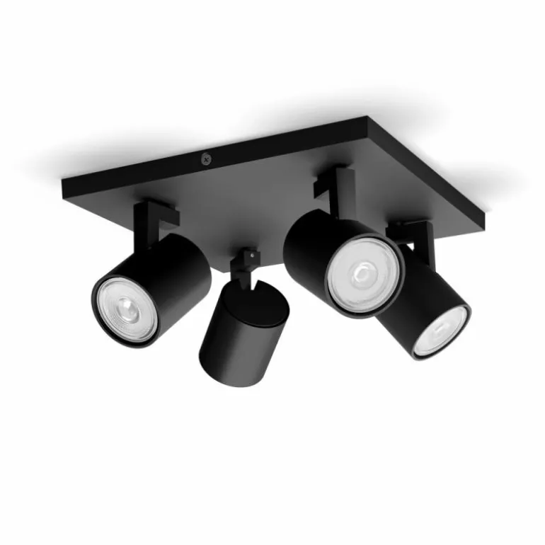 Plafonnier Philips myLiving Runner Noir, 4 lumières