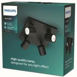 Plafonnier Philips myLiving Runner Noir, 4 lumières