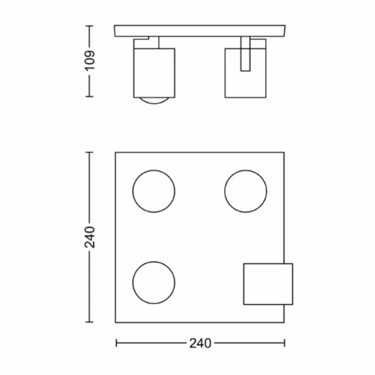 Plafonnier Philips myLiving Runner Noir, 4 lumières