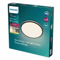 Plafonnier Philips Ozziet LED Noir, Blanc, 1 lumière