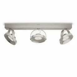 Plafonnier Philips Spur LED Acier inoxydable, 3 lumières