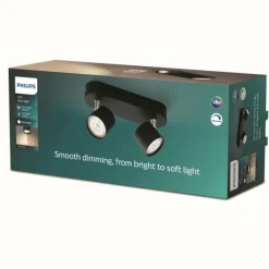 Plafonnier Philips Star LED Noir, 2 lumières