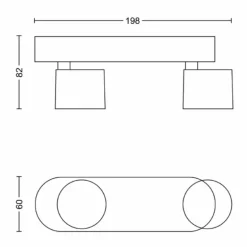 Plafonnier Philips Star LED Noir, 2 lumières