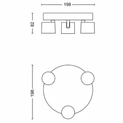 Plafonnier Philips Star LED Noir, 3 lumières