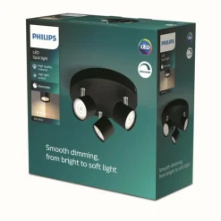 Plafonnier Philips Star LED Noir, 3 lumières