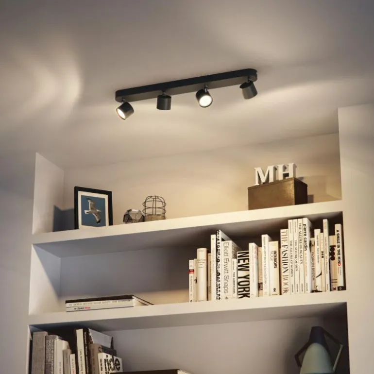 Plafonnier Philips Star LED Noir, 4 lumières