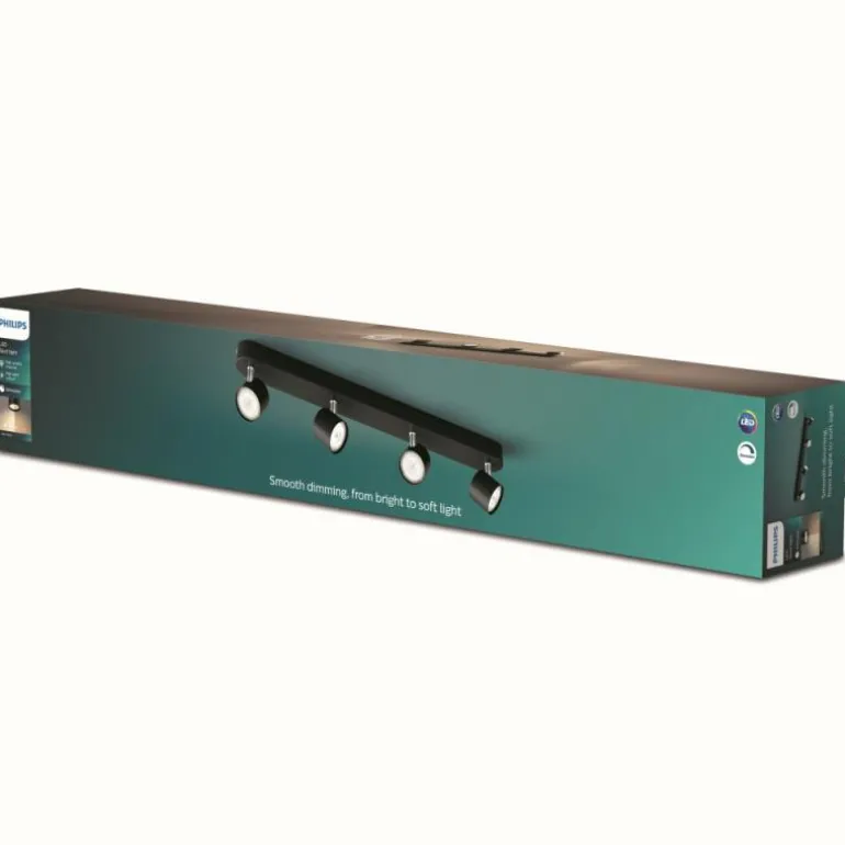 Plafonnier Philips Star LED Noir, 4 lumières