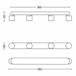 Plafonnier Philips Star LED Noir, 4 lumières
