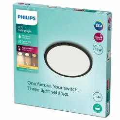 Plafonnier Philips Superslim CL550 LED Noir, 1 lumière