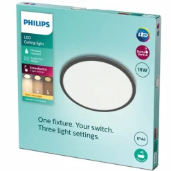 Plafonnier Philips Superslim CL550 LED Noir, 1 lumière