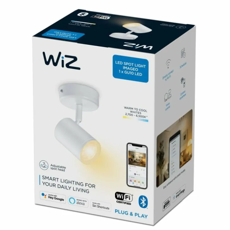 Plafonnier Philips WiZ IMAGEO LED Blanc, 1 lumière