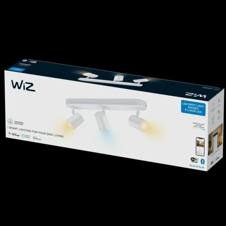 Plafonnier Philips WiZ IMAGEO LED Blanc, 3 lumières