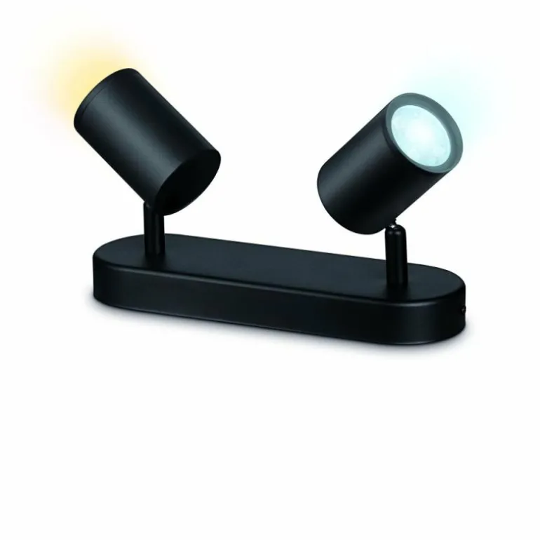 Plafonnier Philips WiZ IMAGEO LED Noir, 2 lumières