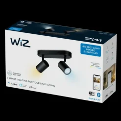 Plafonnier Philips WiZ IMAGEO LED Noir, 2 lumières