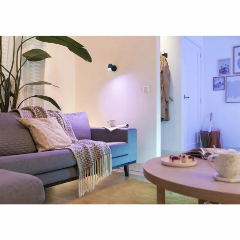 Plafonnier Philips WiZ IMAGEO LED Noir, 1 lumière, Changeur de couleurs