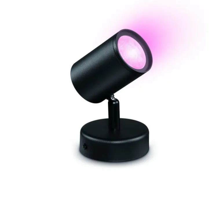 Plafonnier Philips WiZ IMAGEO LED Noir, 1 lumière, Changeur de couleurs