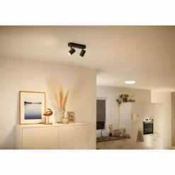 Plafonnier Philips WiZ IMAGEO LED Noir, 2 lumières, Changeur de couleurs