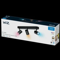 Plafonnier Philips WiZ IMAGEO LED Noir, 3 lumières, Changeur de couleurs