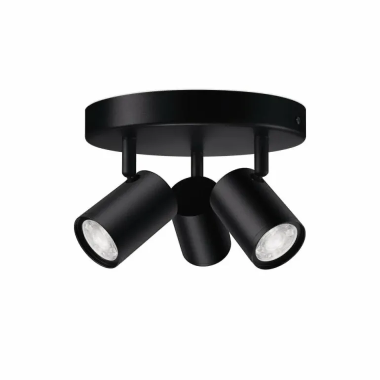 Plafonnier Philips WiZ IMAGEO LED Noir, 3 lumières, Changeur de couleurs