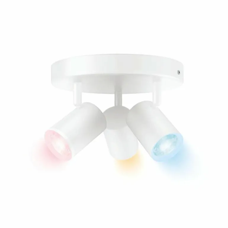 Plafonnier Philips WiZ IMAGEO LED Blanc, 3 lumières, Changeur de couleurs