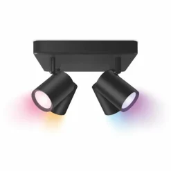 Plafonnier Philips WiZ IMAGEO LED Noir, 4 lumières, Changeur de couleurs