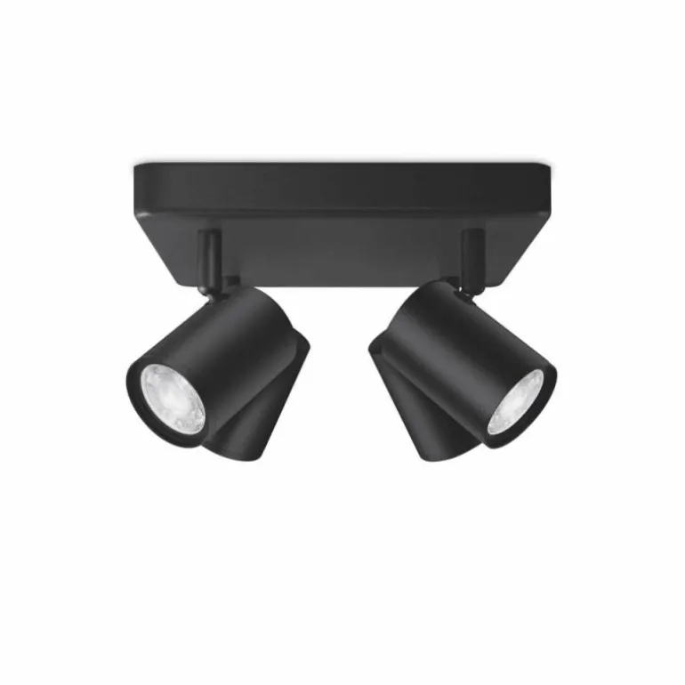 Plafonnier Philips WiZ IMAGEO LED Noir, 4 lumières, Changeur de couleurs