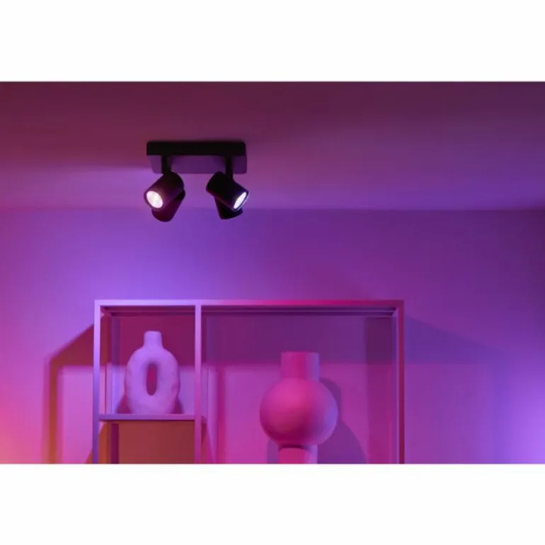 Plafonnier Philips WiZ IMAGEO LED Noir, 4 lumières, Changeur de couleurs