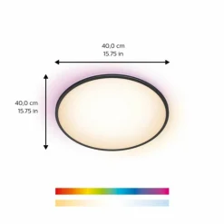 Plafonnier Philips WiZ Rune LED Noir, Blanc, 1 lumière, Changeur de couleurs