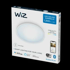 Plafonnier Philips WiZ Super Slim LED Blanc, 1 lumière