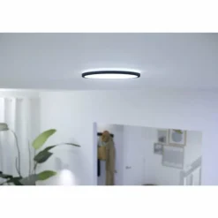 Plafonnier Philips WiZ Super Slim LED Noir, 1 lumière
