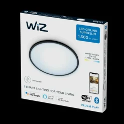 Plafonnier Philips WiZ Super Slim LED Noir, 1 lumière