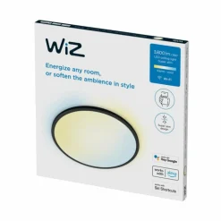 Plafonnier Philips WiZ SuperSlim LED Noir, Blanc, 1 lumière