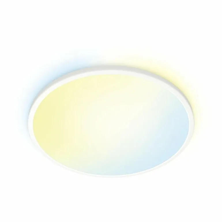 Plafonnier Philips WiZ SuperSlim LED Blanc, 1 lumière, Changeur de couleurs