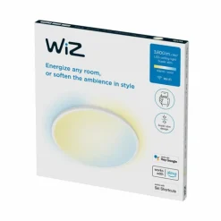 Plafonnier Philips WiZ SuperSlim LED Blanc, 1 lumière, Changeur de couleurs