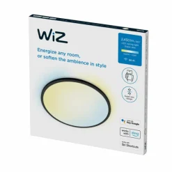 Plafonnier Philips WiZ SuperSlim LED Noir, 1 lumière