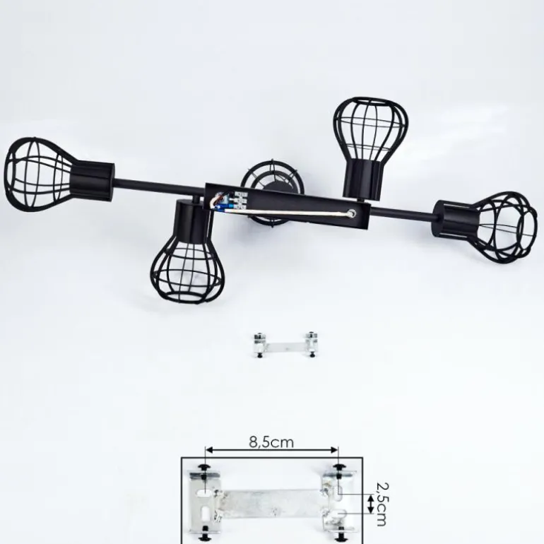 Plafonnier Pila Noir, 5 lumières